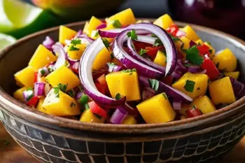 طرز تهیه سالاد انبه با سس هندی/ سالاد متفاوت و رنگارنگ