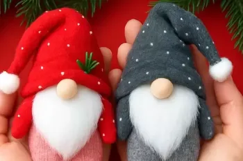 این گنوم دوست داشتنی را با یک دستکش بچه گانه بدوزید، نیازی به الگو نیست !