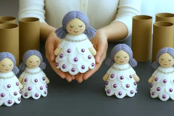 با رول های دستمال عروسک خوشگل درست کن !