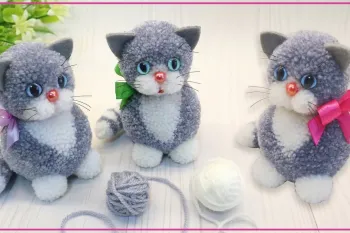 آموزش ساخت بامزه ترین بچه گربه بدون بافتن فقط با پوم پوم !