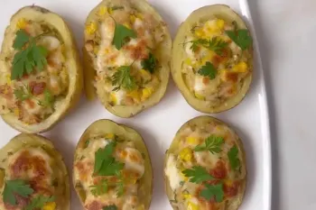 طرز تهیه سیب زمینی شکم پر، یک پیش غذای خوشمزه و راحت !