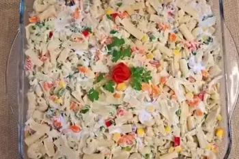 طرز تهیه سالاد ماکارانی مجلسی با مرغ / سالاد ماکارونی با تمام نکات !