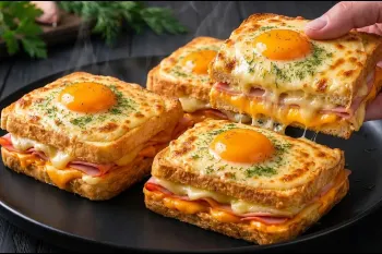 فقط ۵ دقیقه، بهترین ساندویچ ژامبون و پنیر برای صبحانه !