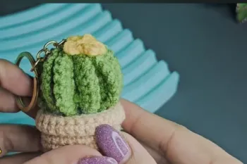 جاکلیدی کاکتوس قلاب بافی؛ هدیه ای کوچک و خاص برای همه!