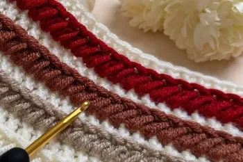 قلاب بافی آسان با طرحی شیک برای پتو، کیف و شال