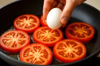 صبحانه ارزان با ۳ تخم مرغ و ۱ گوجه در چند دقیقه!
