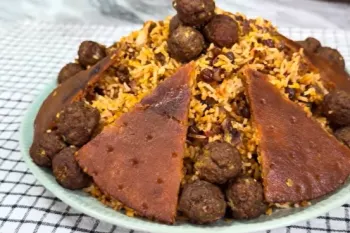 طرز تهیه گردو پلو مجلسی و خوشمزه با گوشت چرخ کرده / گردو پلوی شهرکرد