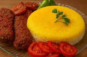 کباب تابه ای خونگی با ته دیگ زعفرونی!