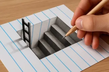 نقاشی سه بعدی شگفت انگیز از راه پله!