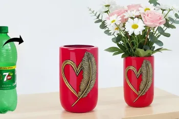 آموزش ساخت گلدان با بطری پلاستیکی و گچ!