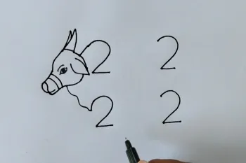 نقاشی گاو با عدد 2222 برای مبتدیان