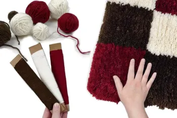 ساخت فرش پرزدار با نخ های باقیمانده!