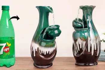 آموزش ساخت آبنما با بطری پلاستیکی و سیمان