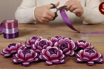 ترفند ساخت گل رز ساتن سه رنگ با بطری پلاستیکی!