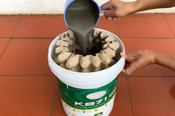 آموزش ساخت تزئینات با سینی تخم مرغ و سیمان در خانه