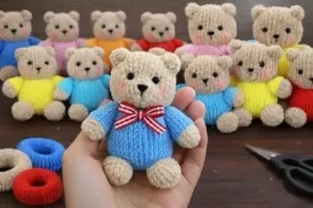آموزش ساخت جاکلیدی خرس عروسکی با وسایل ساده
