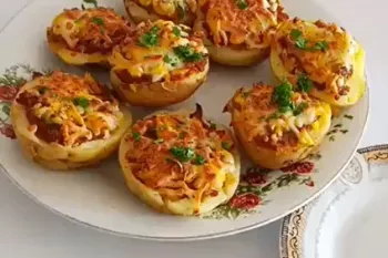 طرز تهیه سیب زمینی شکم پر با گوشت چرخ کرده | سیب زمینی شکم پر