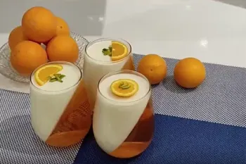 طرز تهیه دسر ژله ای دسر ۲ رنگ | دسر پاناکوتا با ژله پرتقال