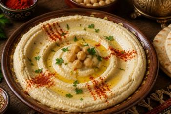 طرز تهیه حمص با ارده؛ دیپ عربی نرم، خامه ای و خوشمزه به روش اصیل