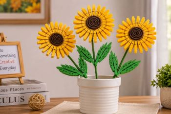 گیره های چوبی را دور نریزید؛ ساخت گل آفتابگردان زیبا و خلاقانه