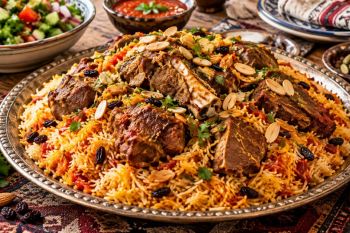 طرز تهیه پلو گوشت عربی به روش رستورانی؛ پلویی مجلسی با گوشت نرم و ادویه های معطر