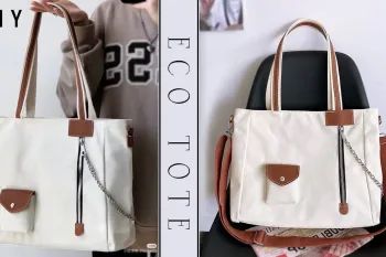 دوخت کیف دستی اکو با پارچه در خانه | کیف خرید سایز بوم نقاشی!