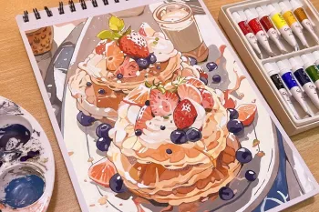 با من نقاشی کنید/ آموزش نقاشی غذاهای خوشمزه کاملا واقعی !