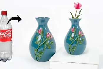 طرز ساخت گلدان از بطری پلاستیکی نوشابه !