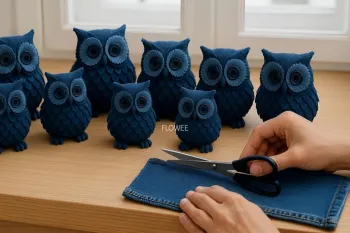 از شلوار جین قدیمی تا جغد جین زیبا/ ایده کاردستی آسان بازیافتی!