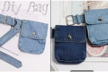 چگونه با شلوار جین قدیمی یک کیف رودوشی ساده و بدون زیپ درست کنیم | کاردستی های بازیافتی!