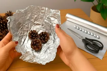 ببینید با فویل معمولی و مخروط کاج چی درست کردم! من 20 تا درست می کنم و همه شون رو می فروشم!