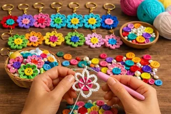 روش آسان برای ساخت وسایل تزئینی با دکمه / هدیه ای فوق العاده با قلاب بافی آسان!