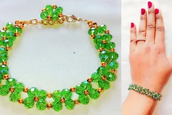 آموزش دستبند ظریف مروارید و کریستال با ظاهری لوکس و زیبا !