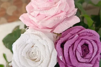 آموزش ساخت گل رز کاغذی، یک کاردستی بسیار زیبا و آسان !