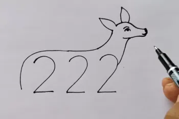 آموزش نقاشی گوزن با عدد 222 برای مبتدیان !