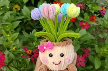 آموزش ساخت گلدان کوچک لاله بونگا با سیم پرزدار !