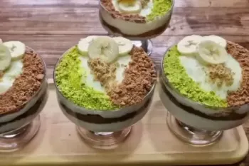 طرز تهیه دسر لایه ای بیسکویت و موز / دسر خوشمزه و آسان بدون قالب !